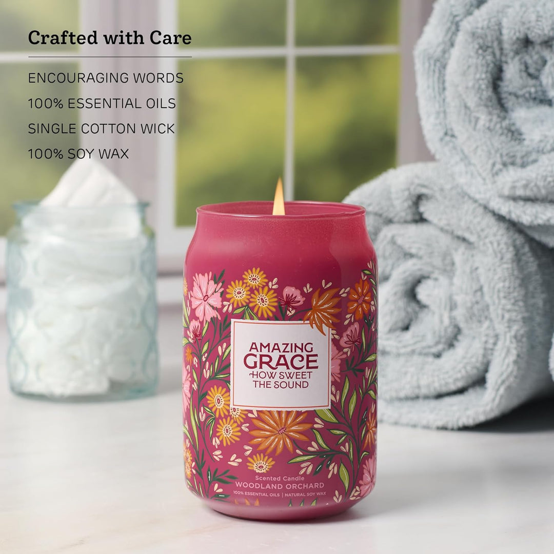 Amazing Grace Woodland Orchard Scented Candle in a Glass Jar