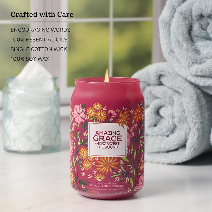 Amazing Grace Woodland Orchard Scented Candle in a Glass Jar