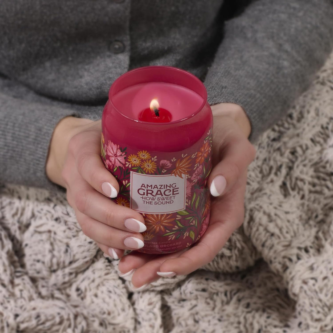 Amazing Grace Woodland Orchard Scented Candle in a Glass Jar