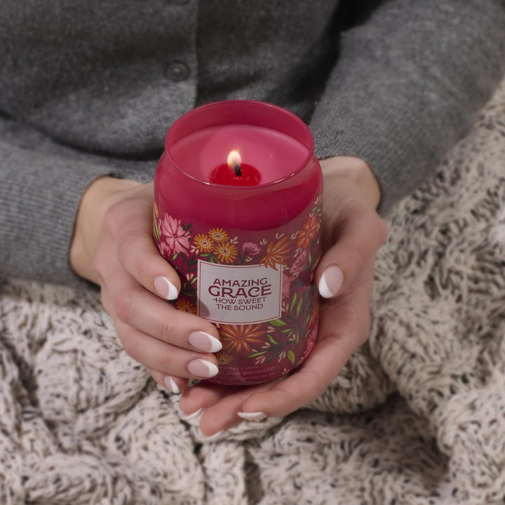 Amazing Grace Woodland Orchard Scented Candle in a Glass Jar