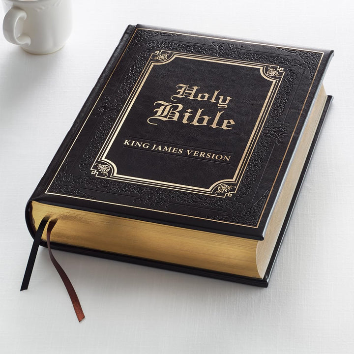 Dark Brown Faux Leather Hardcover King James Version Family Bible