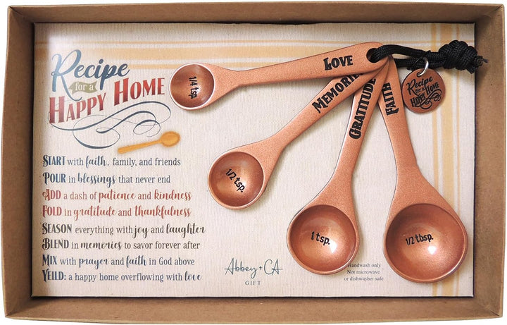 Happy Home - Decorative Measuring Spoon Set, Housewarming, Shower, or Christmas Gift