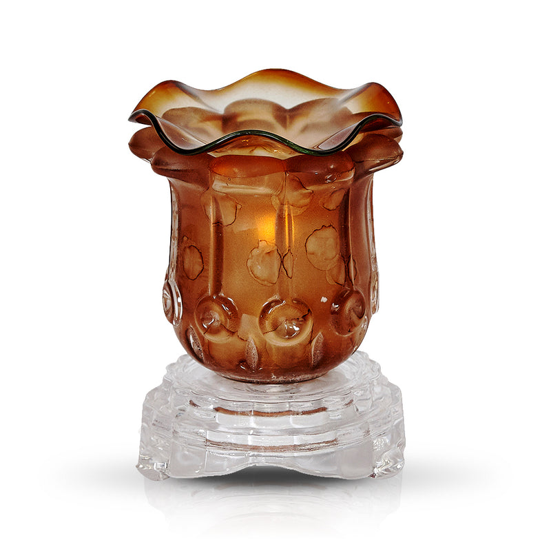 Glass Black Tulip Oil Warmer