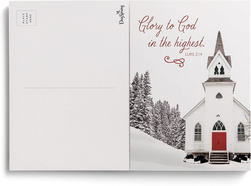 Postcard Book with a Mix of Scripture and Inspirational Messages - 20 Christmas Postcards