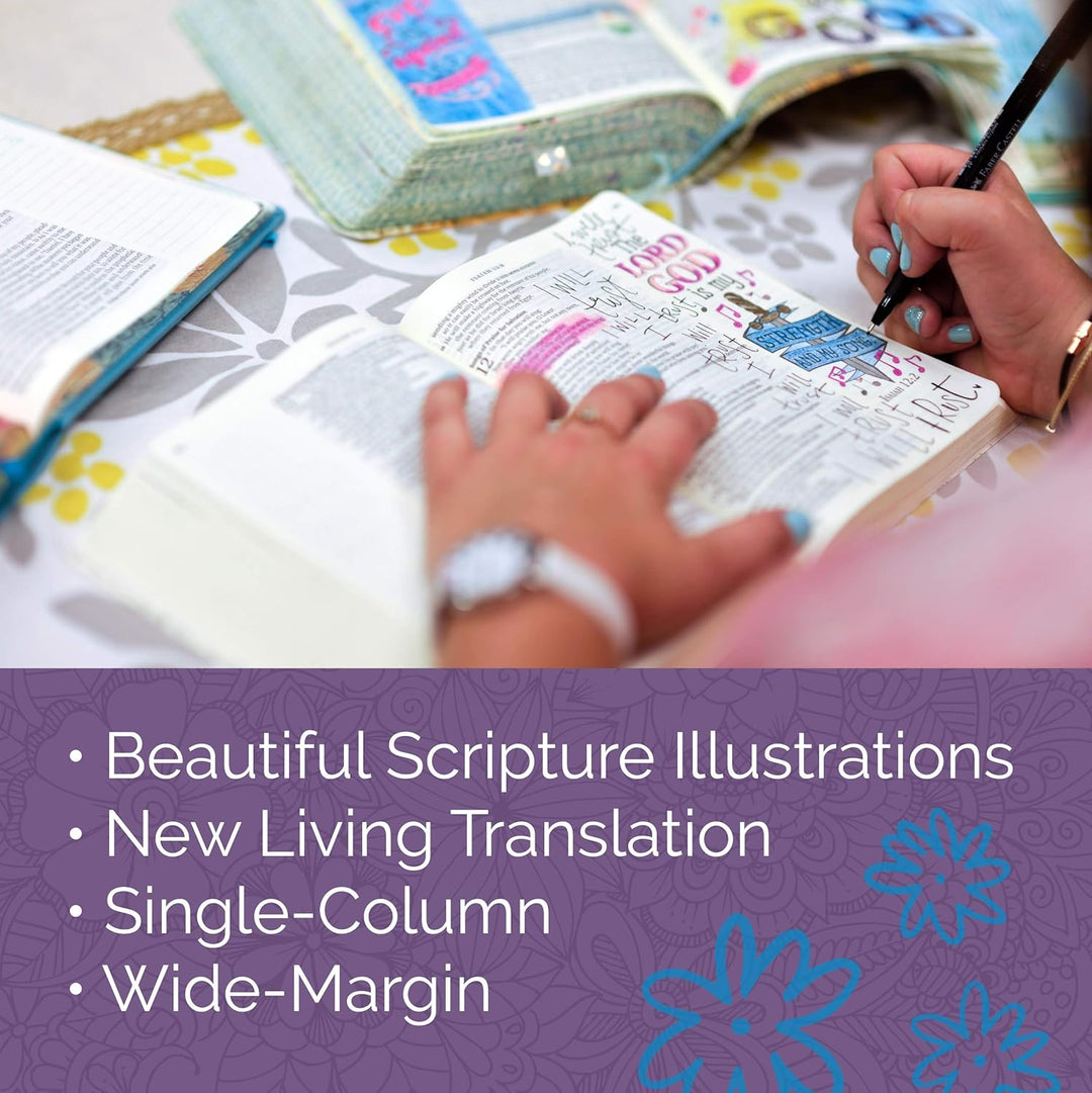 Tyndale NLT Inspire PRAISE Bible (Large Print, Hardcover, Purple): Inspire Coloring Bible