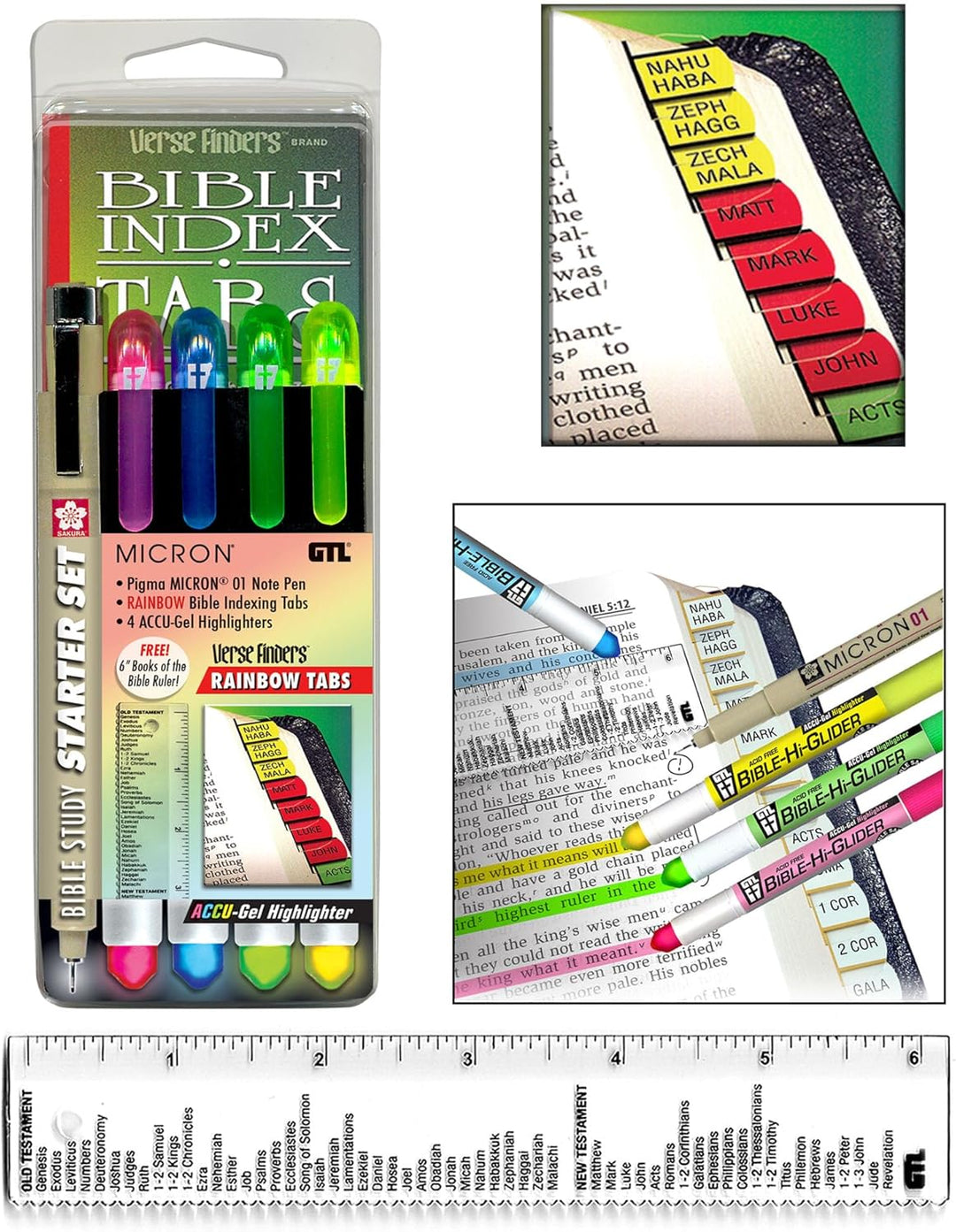 Accu-Gel &amp; Pigma Micron Bible Study Starter Sets with Silver Verse Finder Bible Tabs (Copy)