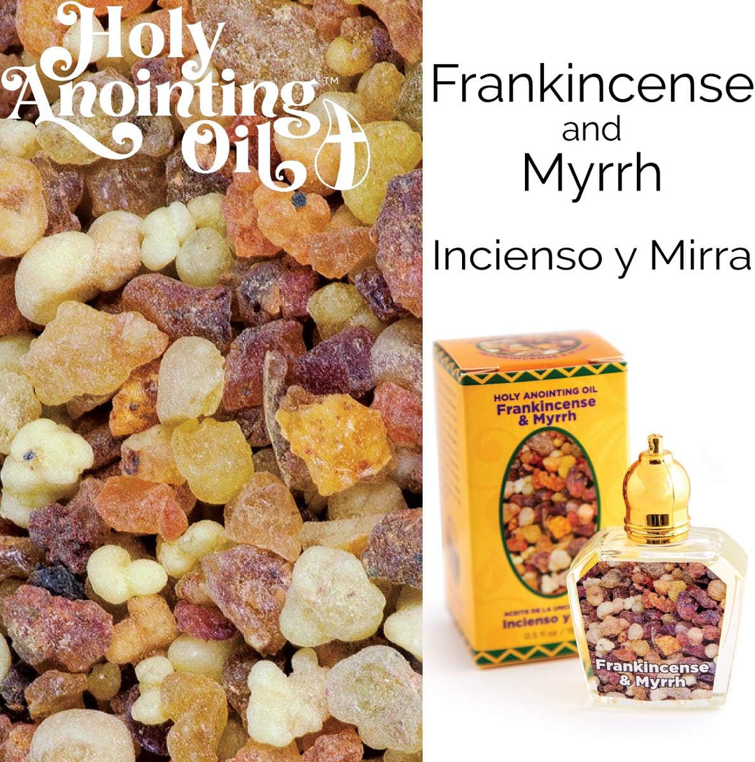 Frankincense &amp; Myrrh Holy Land Anointing Oil from Israel, 1/2 oz Roller Bottle