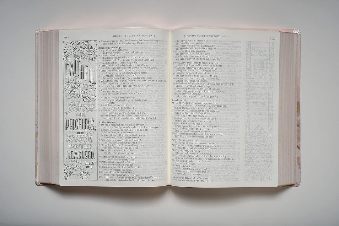 Inspire Catholic Bible NLT Large Print (LeatherLike, Multicolor) The Bible for Coloring &amp; Creative Journaling Imitation Leather – Large Print