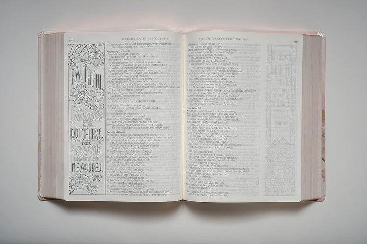 Inspire Catholic Bible NLT Large Print (LeatherLike, Multicolor) The Bible for Coloring &amp; Creative Journaling Imitation Leather – Large Print