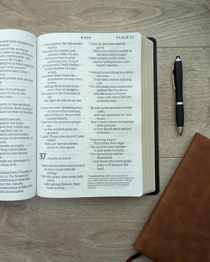 NLT Super Giant Print Bible, Filament Enabled (Genuine Leather, Black, Red Letter)