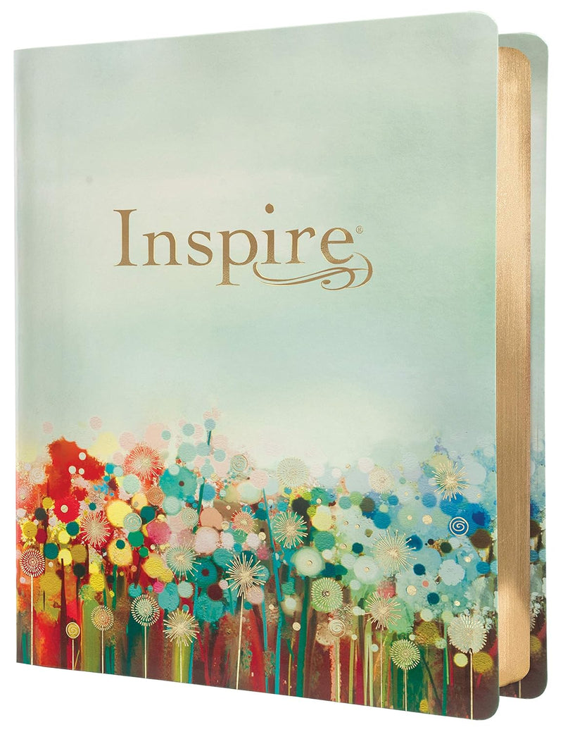 Inspire Bible Large Print NLT, Filament Enabled (LeatherLike, Floral Fields with Gold) Imitation Leather