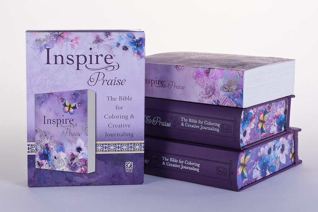 Tyndale NLT Inspire PRAISE Bible (Large Print, Hardcover, Purple): Inspire Coloring Bible