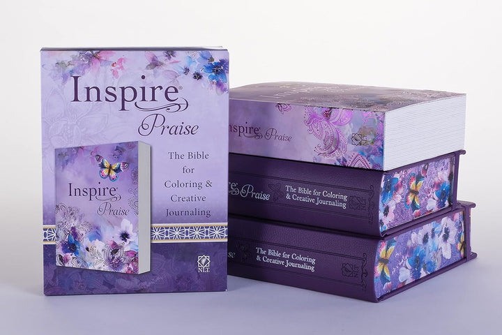 Tyndale NLT Inspire PRAISE Bible (Large Print, Hardcover, Purple): Inspire Coloring Bible