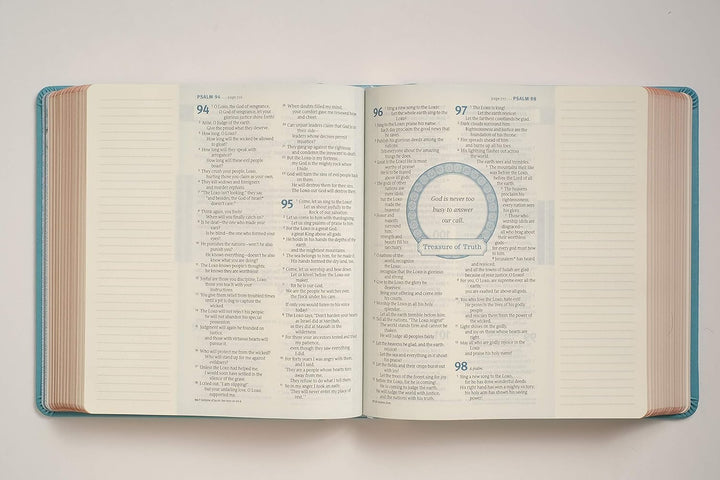 NLT THRIVE Creative Journaling Devotional Bible (Hardcover LeatherLike, Teal Blue with Rose Gold)