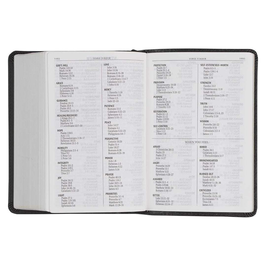 Black Faux Leather Large Print Compact King James Version Bible