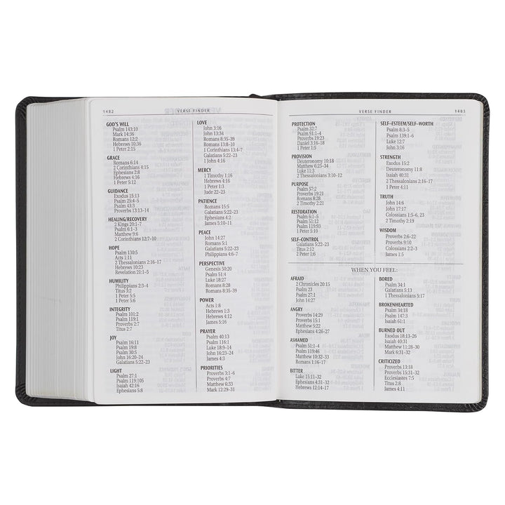 Black Faux Leather Large Print Compact King James Version Bible