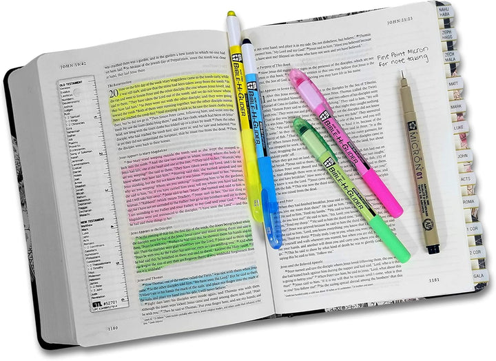 Accu-Gel &amp; Pigma Micron Bible Study Starter Sets with Gold Verse Finder Bible Tabs