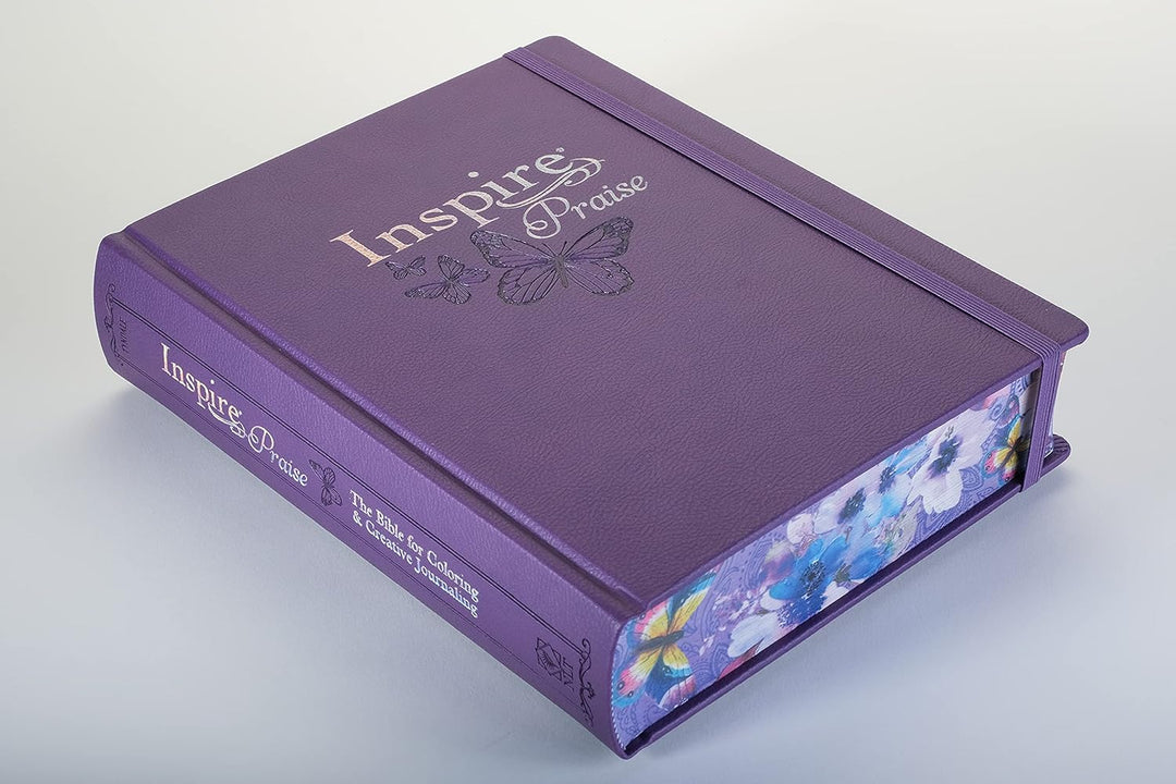 Tyndale NLT Inspire PRAISE Bible (Large Print, Hardcover, Purple): Inspire Coloring Bible