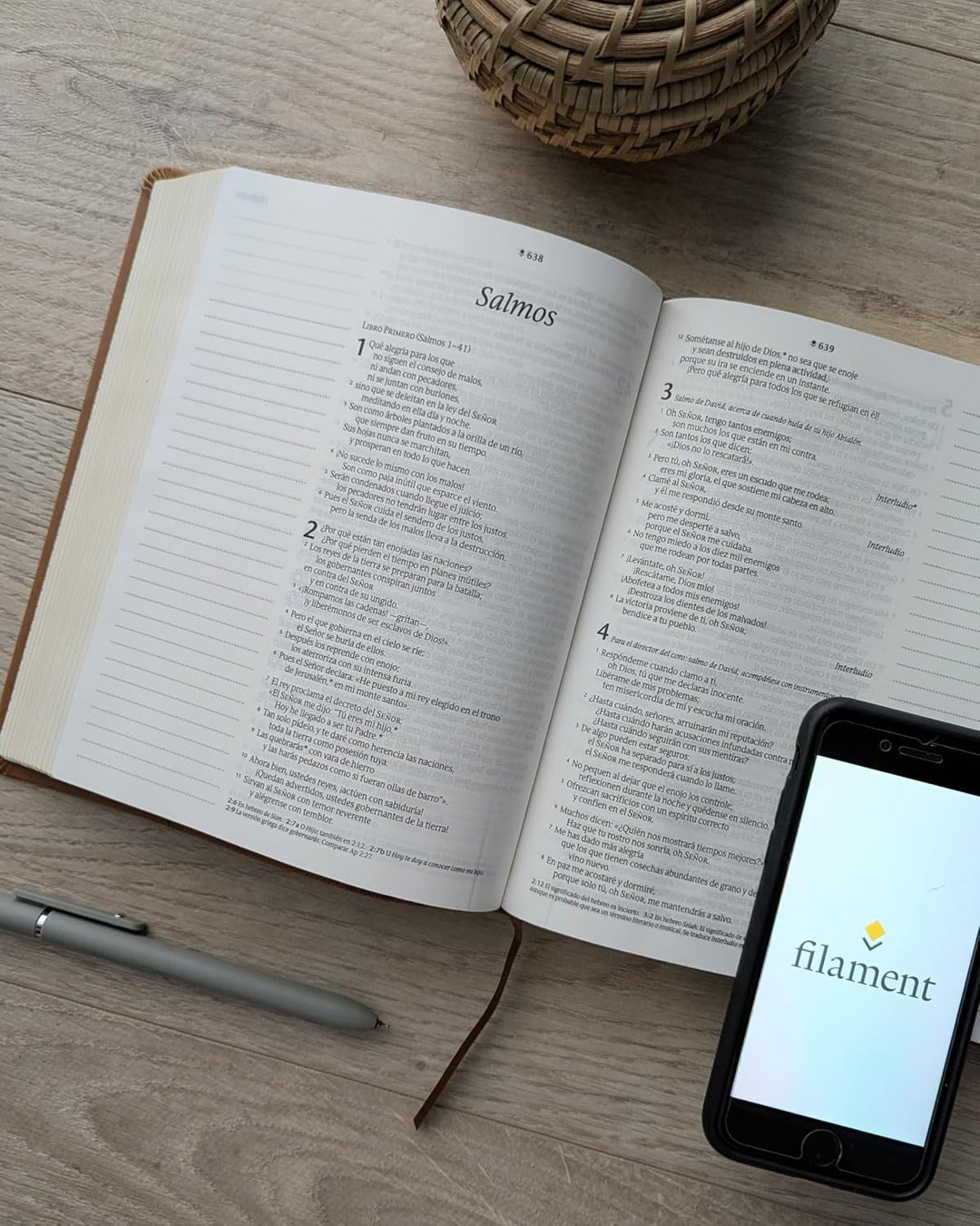 Biblia de Margen Amplio NTV Con Filament Sentipiel, León, Índice, Letra Roja