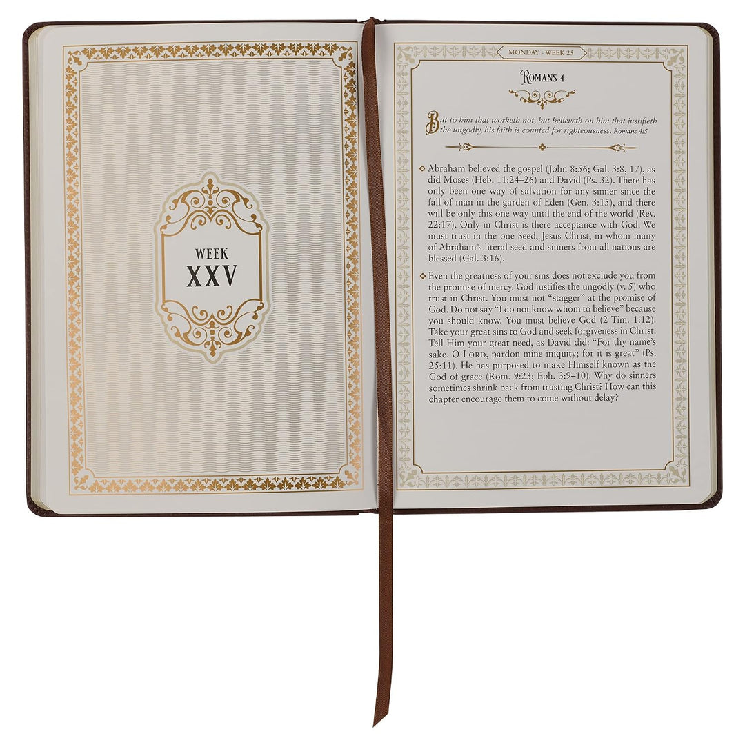 Large Print Edition Daily Devotions from the KJV Brown Faux Leather Devotional