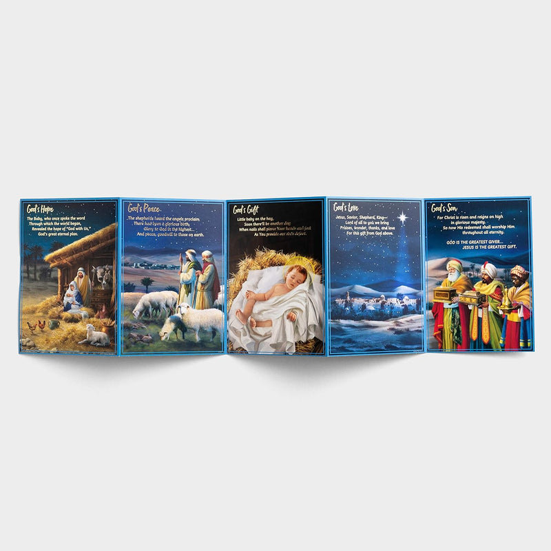 Christmas Story - 18 Boxed Cards and Envelopes, KJV - Special Edition 5-Panel Inspirational Christmas Cards