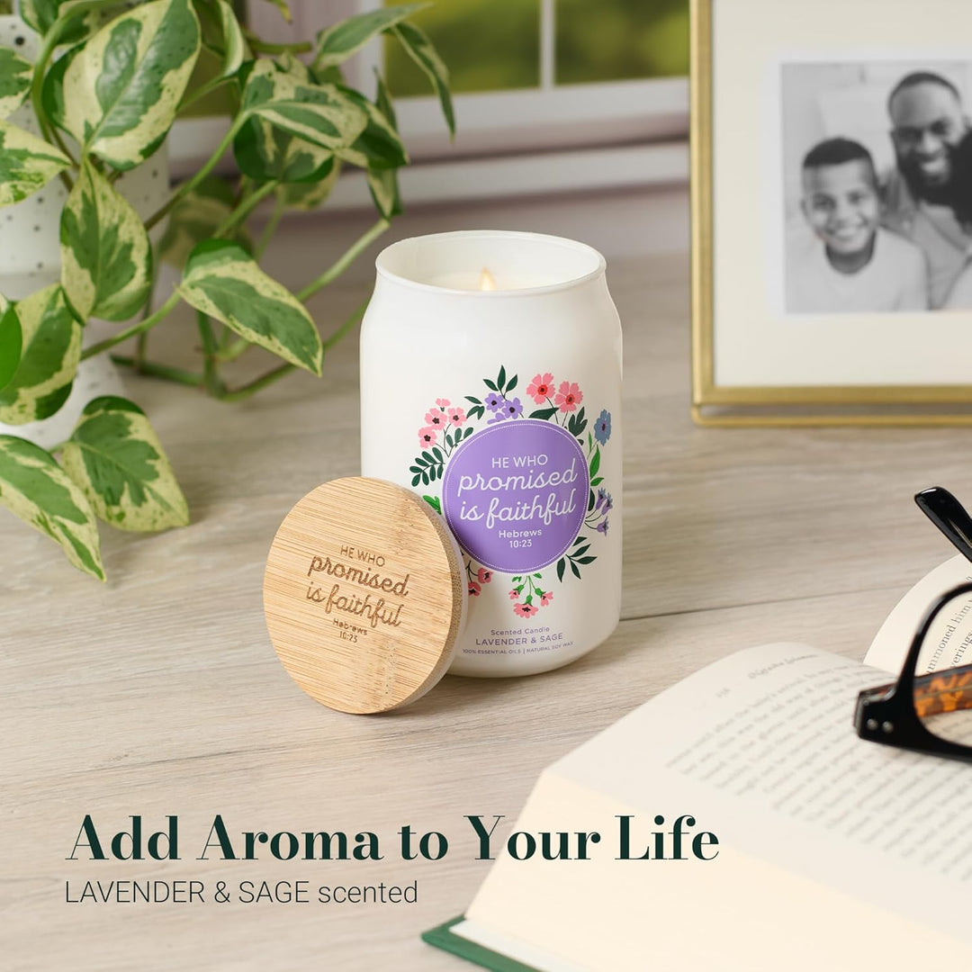 Faithful Promise Lavender and Sage Scented Candle - Hebrews 10:23