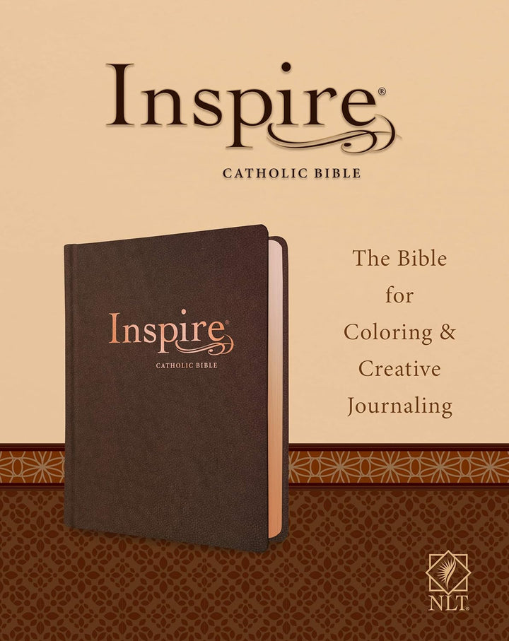 Inspire Catholic Bible NLT (LeatherLike, Dark Brown): The Bible for Coloring &amp; Creative Journaling Imitation Leather