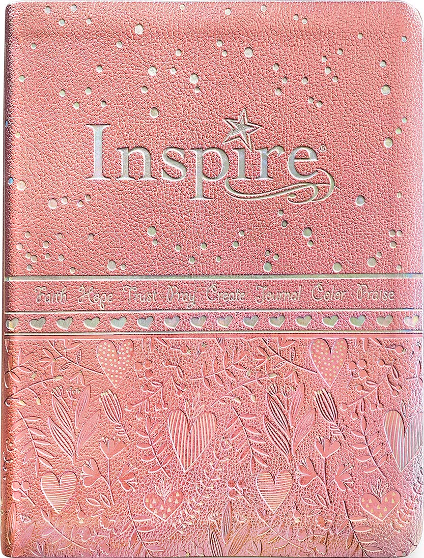 Inspire Bible for Girls NLT (LeatherLike, Pink): The Bible for Coloring &amp; Creative Journaling Imitation Leather