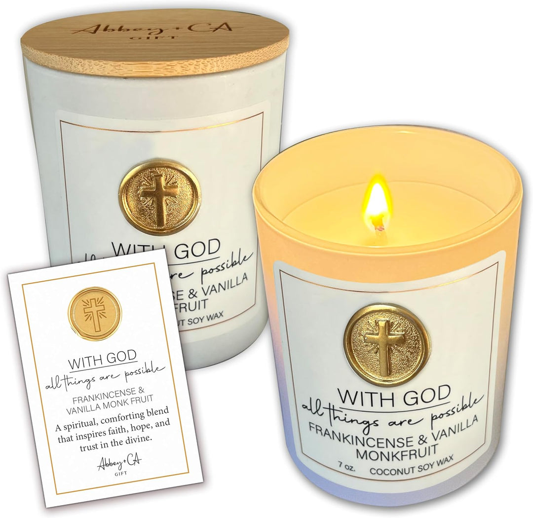 With God - Frankincense &amp; Vanilla Monk Fruit - Scentspirations Candle Collection
