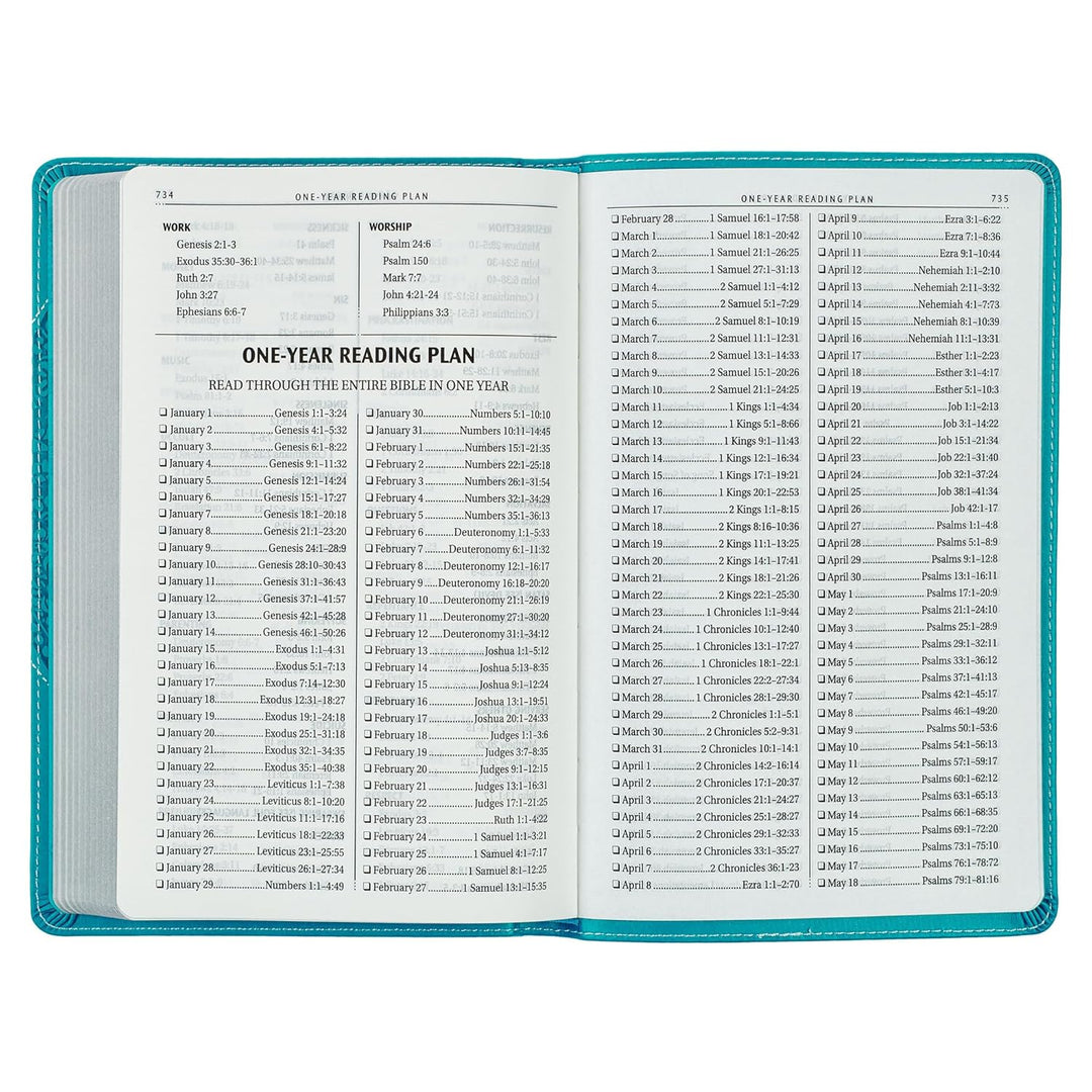 Teal Butterfly Faux Leather King James Version Gift Edition Bible