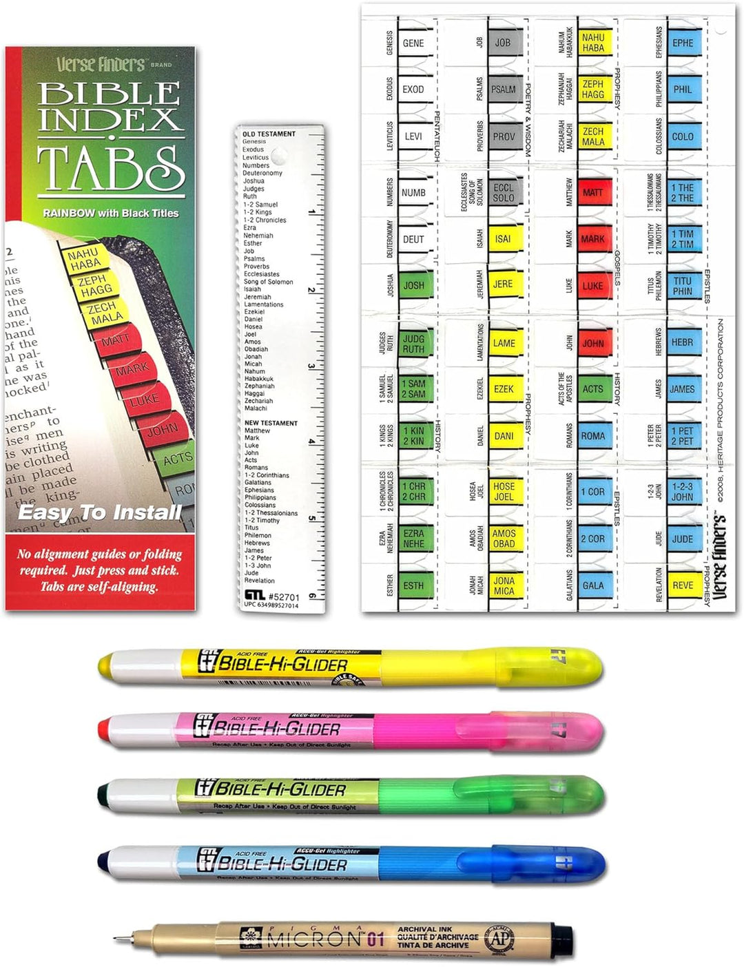 Accu-Gel &amp; Pigma Micron Bible Study Starter Sets with Silver Verse Finder Bible Tabs (Copy)