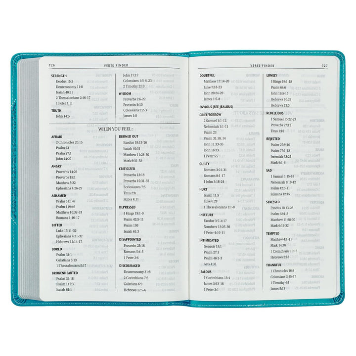 Teal Butterfly Faux Leather King James Version Gift Edition Bible