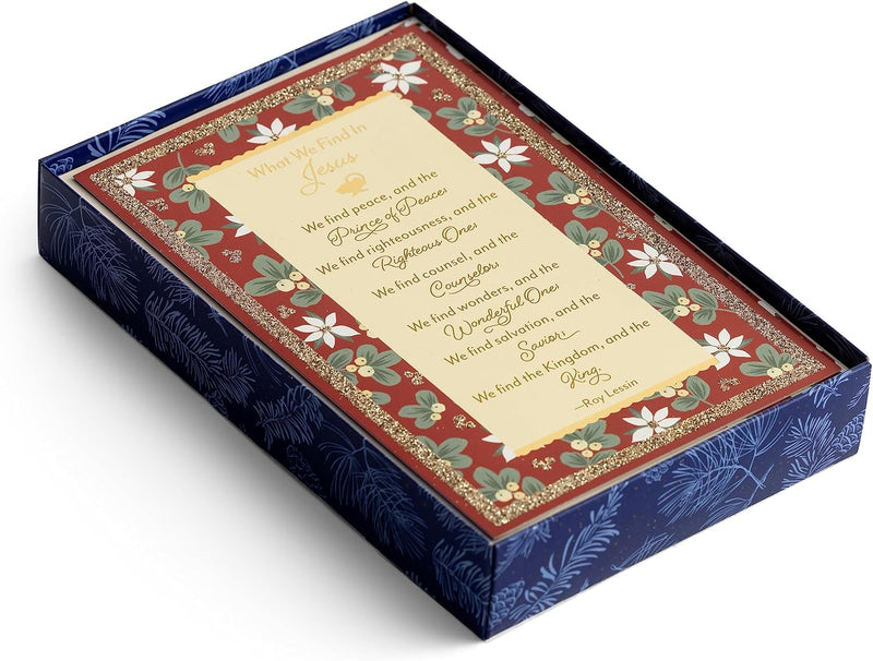DaySpring - What we Find in Jesus - 18 Premium Christmas Boxed Cards and Envelopes