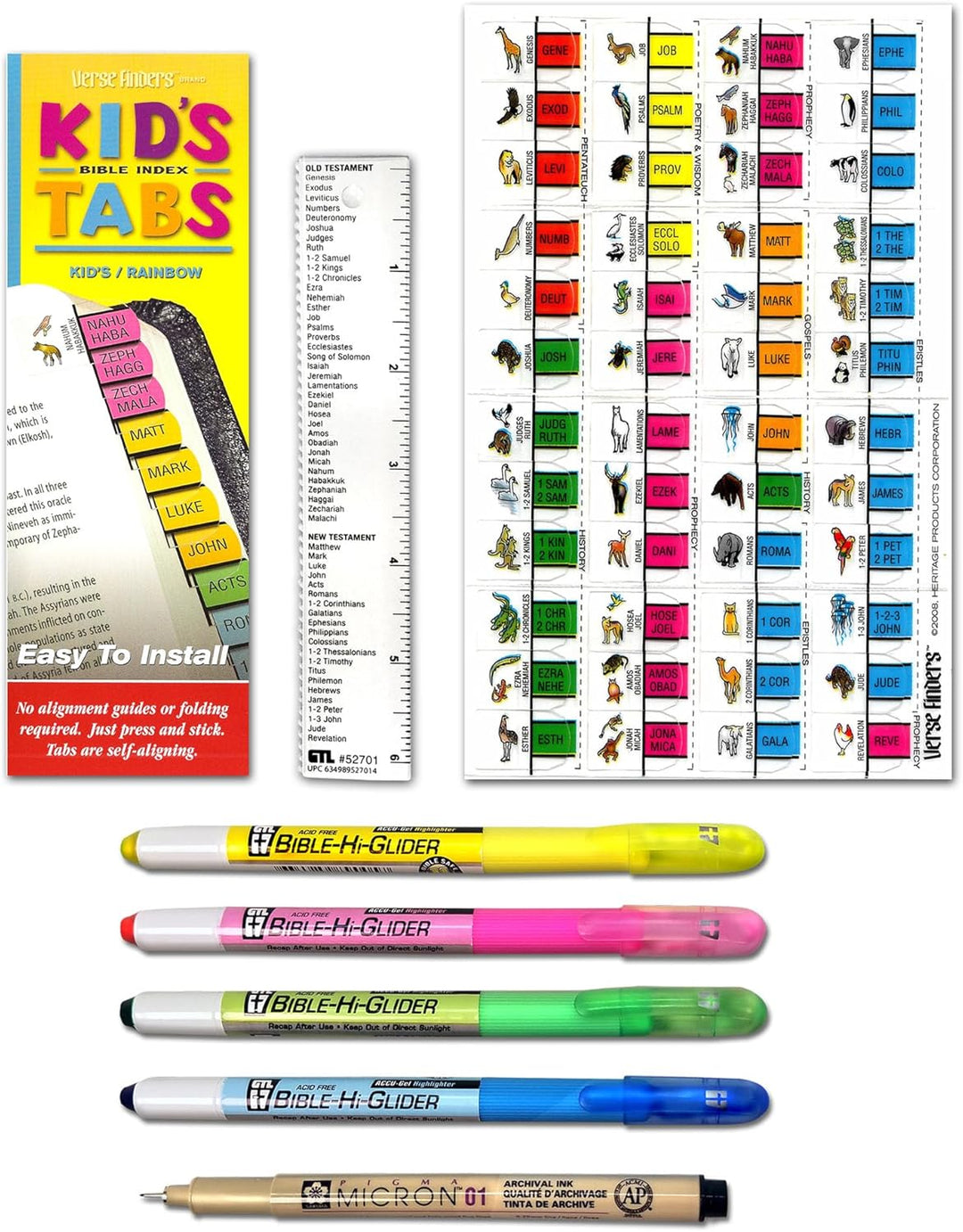 Accu-Gel Bible Highlighter, Pigma Micron Bible Study Starter Set – Kid&