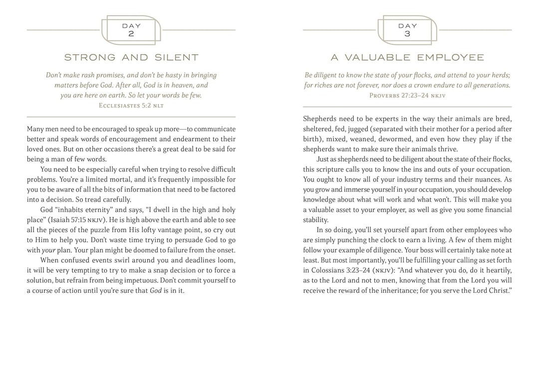 Daily Devotions for Men: 365 Inspiring Readings Leather Bound