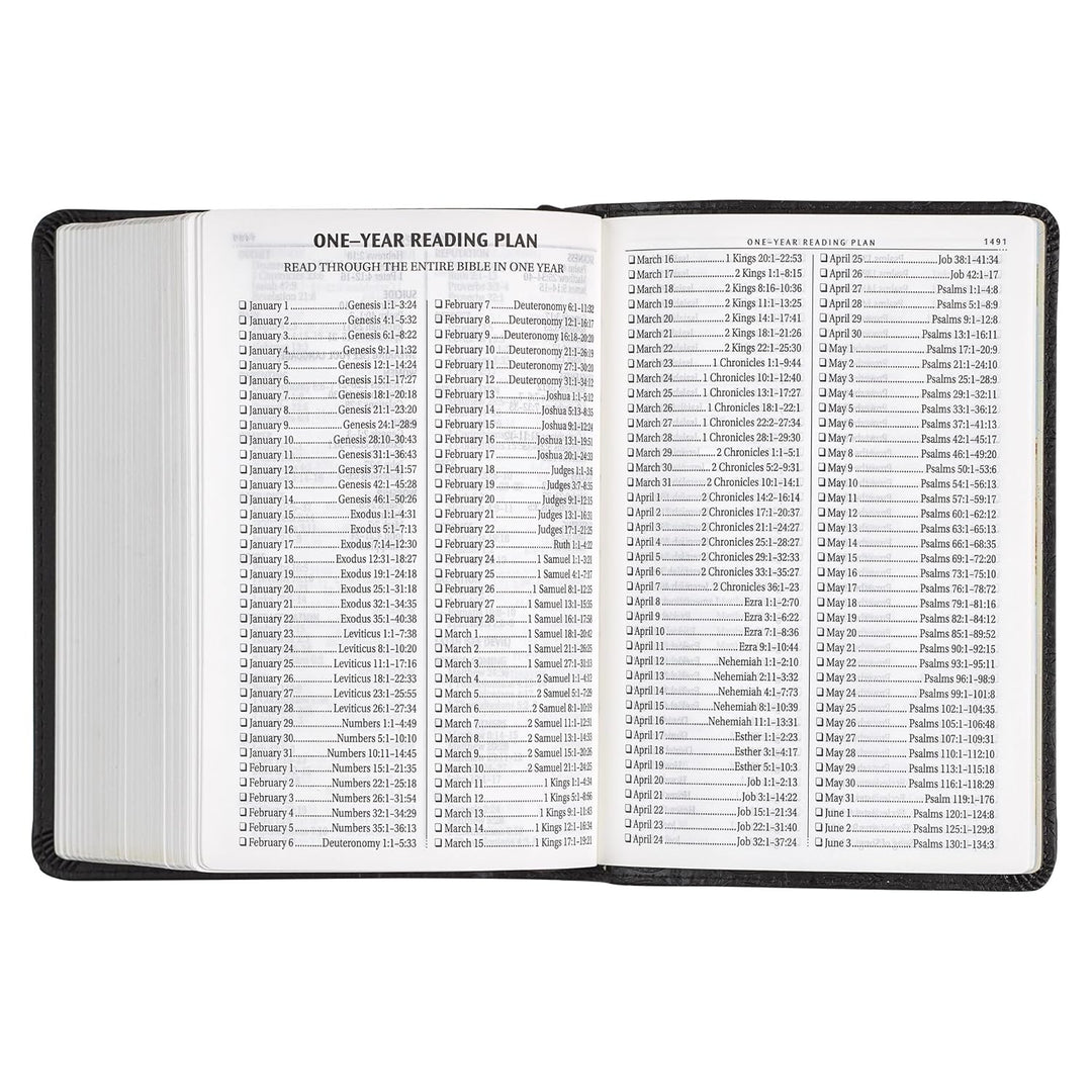 Black Faux Leather Large Print Compact King James Version Bible