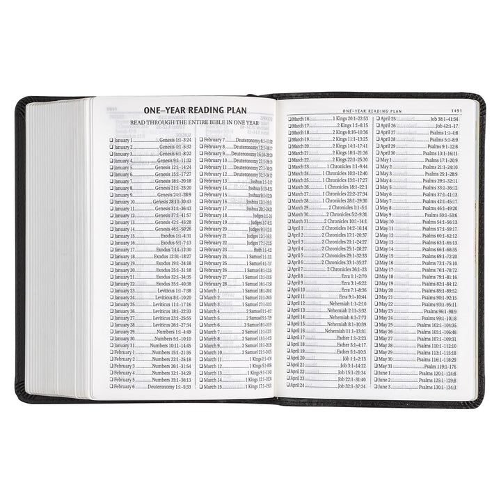 Black Faux Leather Large Print Compact King James Version Bible