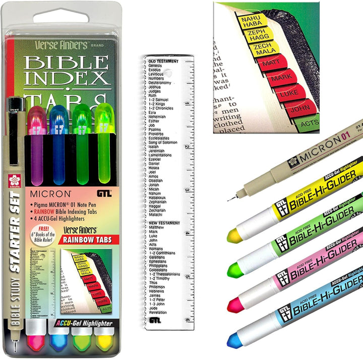 Accu-Gel &amp; Pigma Micron Bible Study Starter Sets with Silver Verse Finder Bible Tabs (Copy)