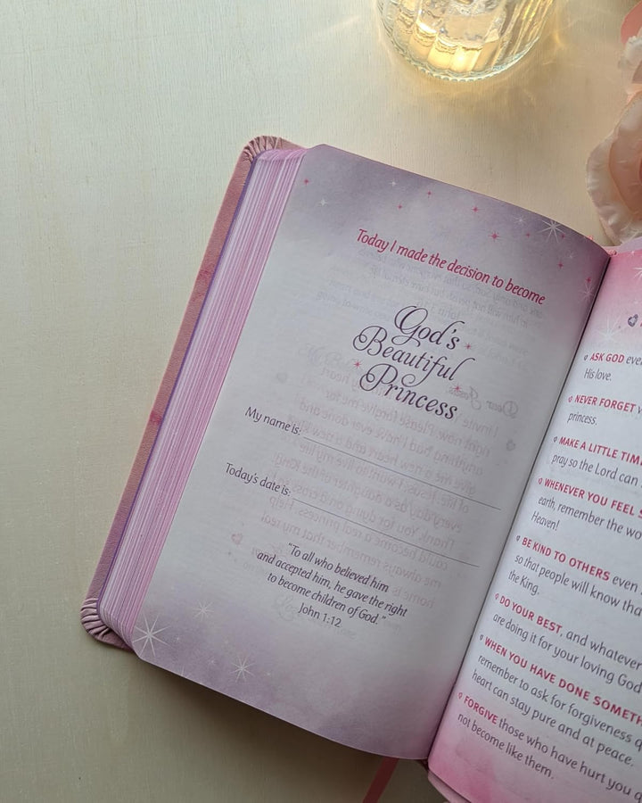 My Beautiful Princess Bible NLT (LeatherLike, Pink Sparkles)
