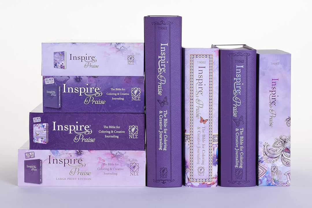 Tyndale NLT Inspire PRAISE Bible (Large Print, Hardcover, Purple): Inspire Coloring Bible