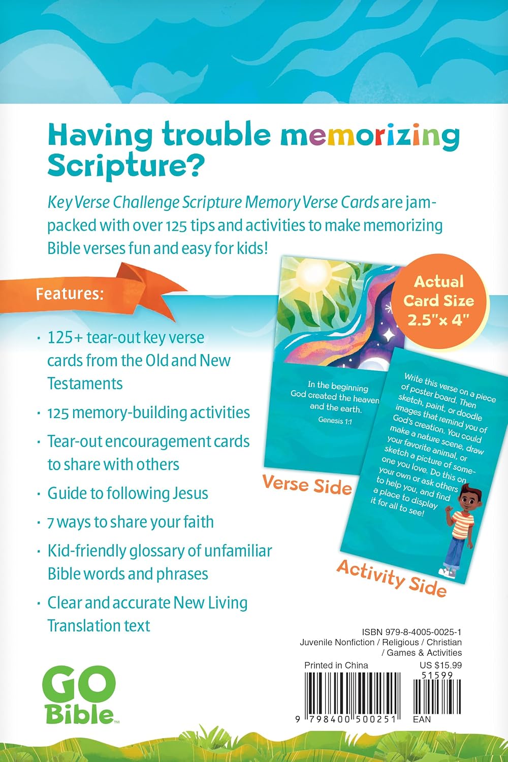 GO Bible Key Verse Challenge: Scripture Memory Verse Cards by Brock Eastman (Author), Talia Messina (Author)