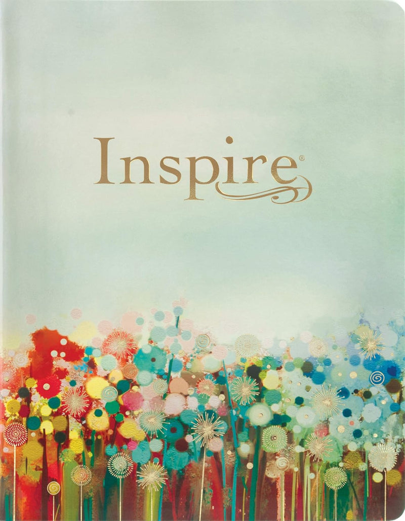 Inspire Bible Large Print NLT, Filament Enabled (LeatherLike, Floral Fields with Gold) Imitation Leather