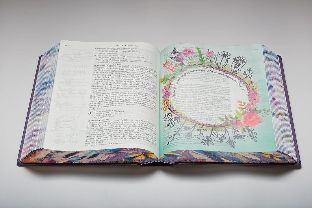 Tyndale NLT Inspire PRAISE Bible (Large Print, Hardcover, Purple): Inspire Coloring Bible