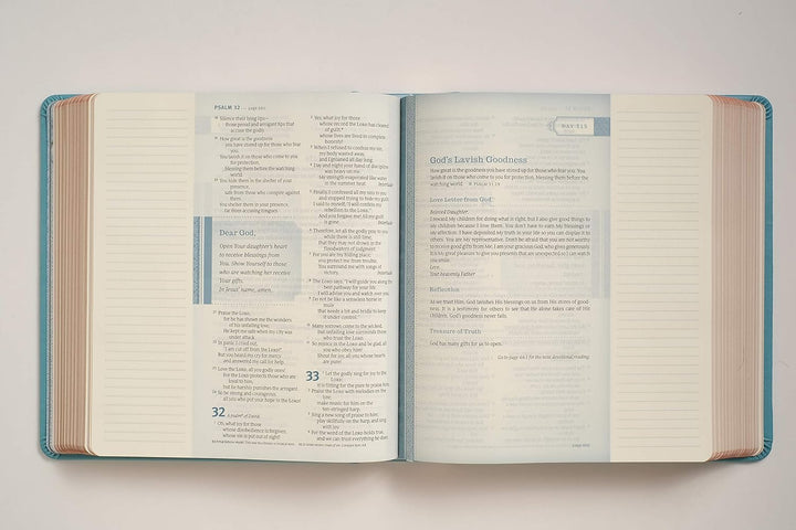 NLT THRIVE Creative Journaling Devotional Bible (Hardcover LeatherLike, Teal Blue with Rose Gold)
