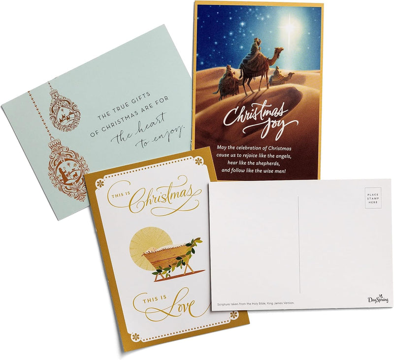 Postcard Book with a Mix of Scripture and Inspirational Messages - 20 Christmas Postcards
