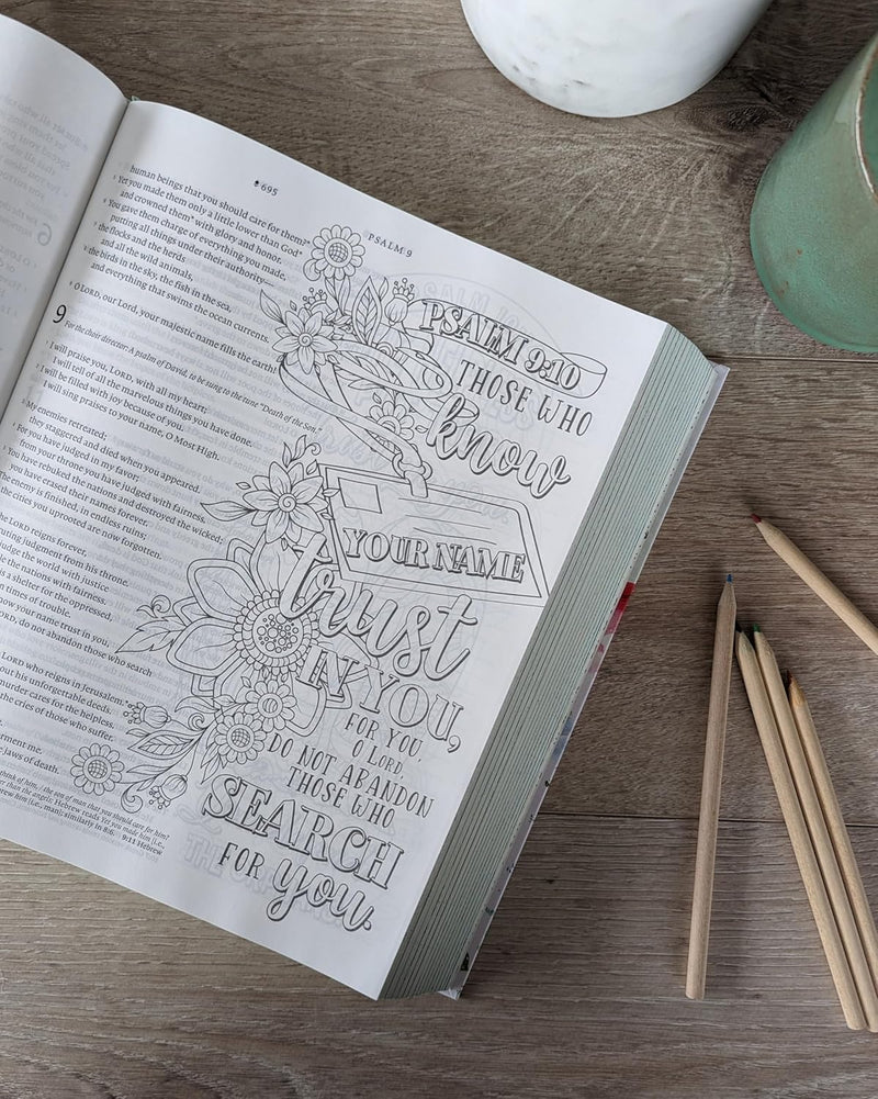 Inspire FAITH Bible Large Print NLT, Filament Enabled The Bible for Coloring & Creative Journaling