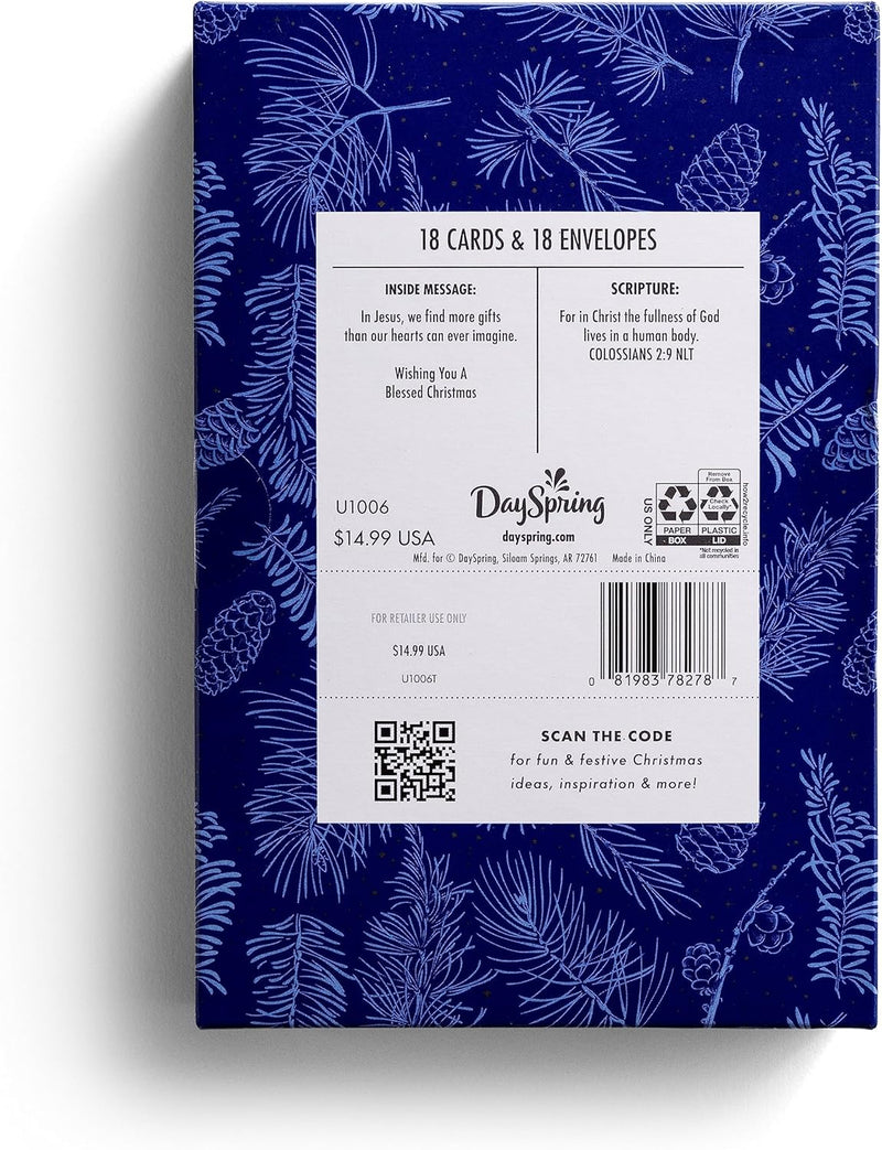 DaySpring - What we Find in Jesus - 18 Premium Christmas Boxed Cards and Envelopes