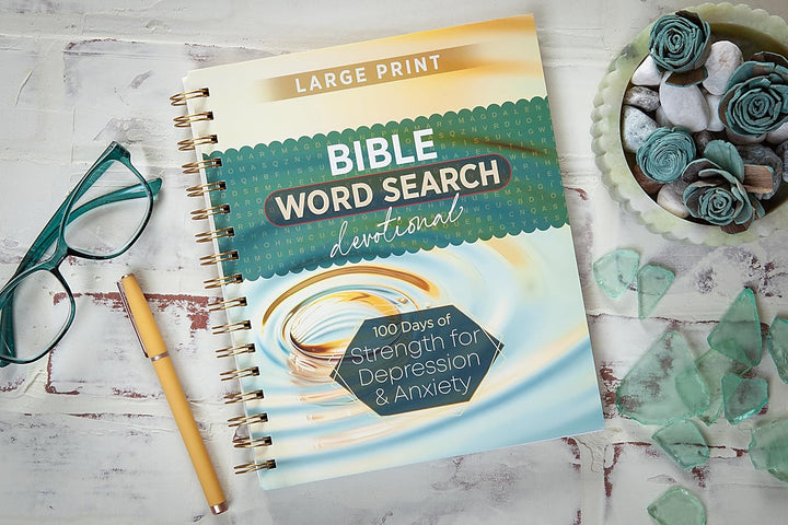 100 Days of Strength for Depression &amp; Anxiety: Bible Word Search Devotional.