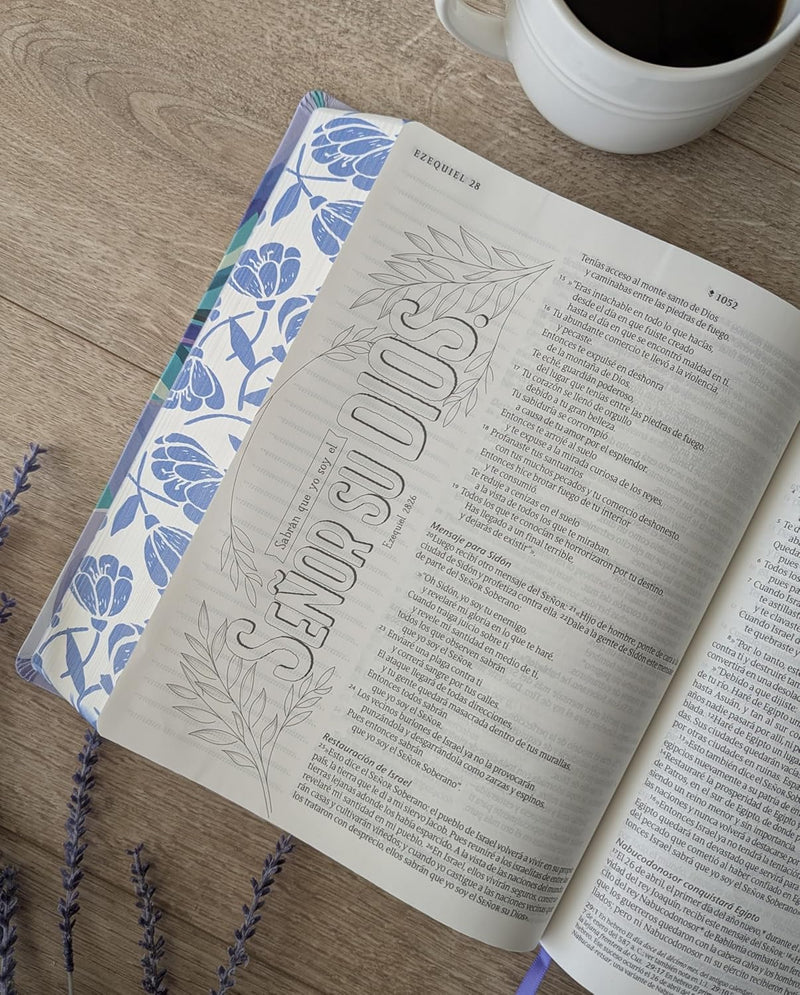 Biblia Inspira NTV, letra grande con Filament (SentiPiel, Ramo azul) (Spanish Edition)