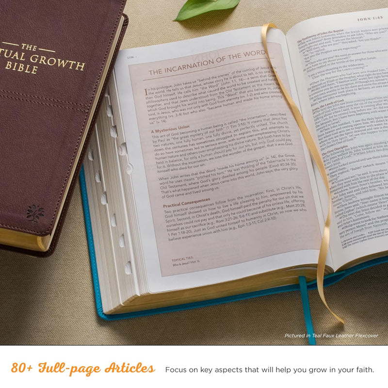 Pink Magnolia Faux Leather Spiritual Growth Bible